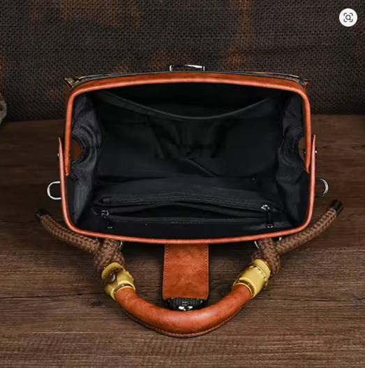 Sac à main en cuir PU pour femme, sac à bandoulière vintage, sac à main gaufré initié, grande capacité, fait main