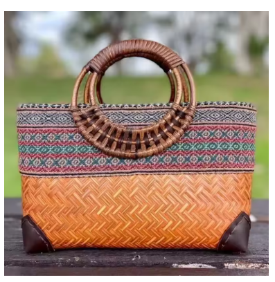 Sac à Main en Bambou tissé pour Femme – Élégance Naturelle et Légèreté