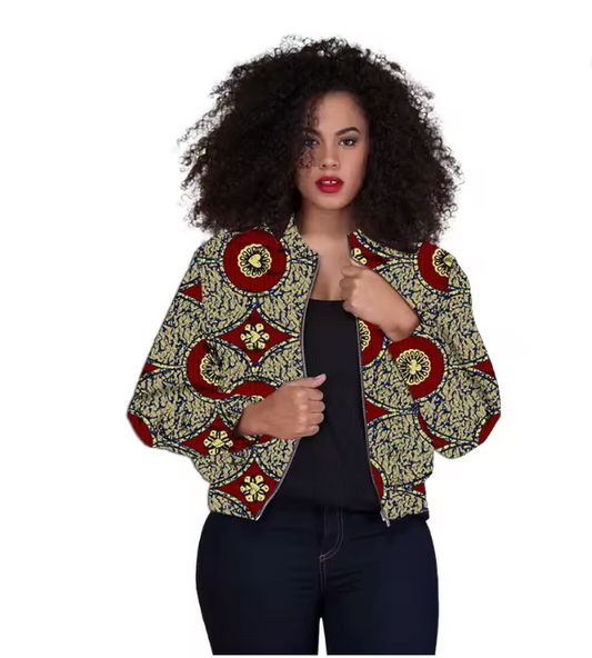 Vestes Imprimé Pour Femmes Chic Motard Blouson Printemps Été Automne Léger Bomber Blouson Outwear Décontractées ZippéE LéGèRe Col Montant VêTements