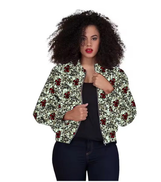 Vestes Imprimé Pour Femmes Chic Motard Blouson Printemps Été Automne Léger Bomber Blouson Outwear Décontractées ZippéE LéGèRe Col Montant VêTements